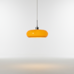 Designerska lampa z metalu i szkła - HaloSphere – Pomarańczowy