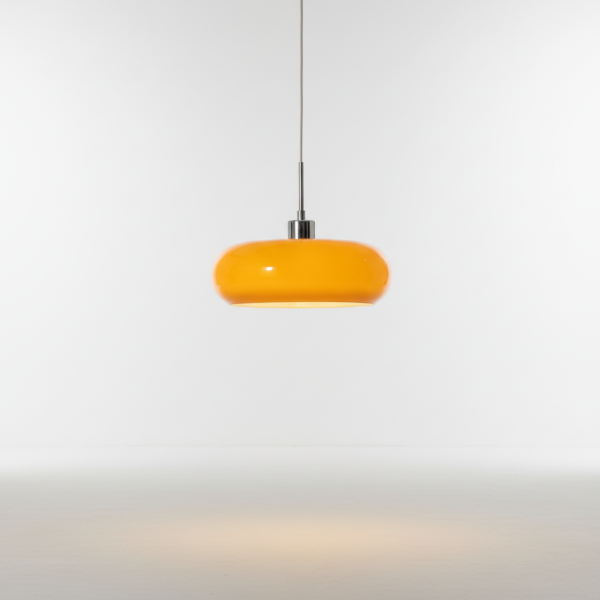 Designerska lampa z metalu i szkła - HaloSphere – Pomarańczowy