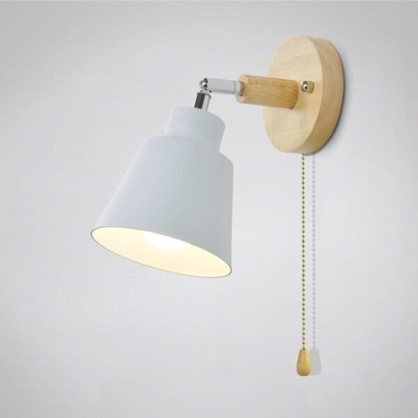 Lampa ścienna z przełącznikiem pociągowym - TwistGlow – Biały