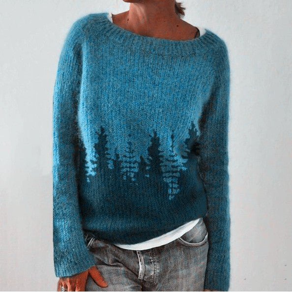 Retro sweter damski - Celeste – Niebieski