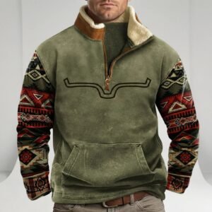 Sweter inspirowany westernem - Jaden – Zielony