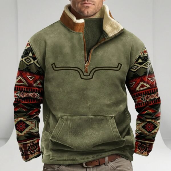 Sweter inspirowany westernem - Jaden – Zielony
