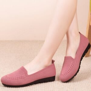 Wygodne i oddychające damskie buty slip-on na co dzień z wsparciem dla łuku stopy – Leona – Różowy